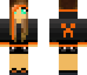 creeper hoodie girl orange