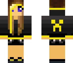 creeper hoodie girl yellow
