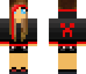 creeper hoodie girl red