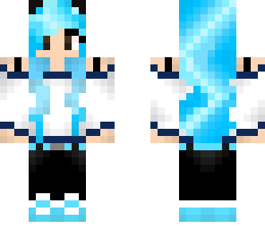 panda girl with blue hair