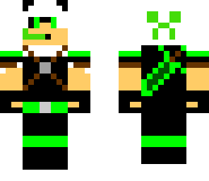 green panda with cool headphones