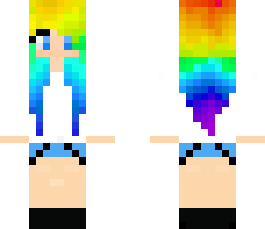cute rainbow hair girl