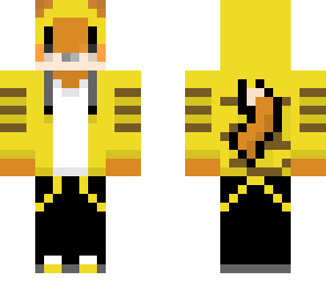 fox in a pikachu hoodie