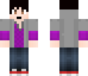 teen boy purple shirt