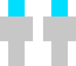 a gray person with a blue head