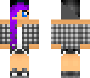 girl with half shaved purple and black hair pretty