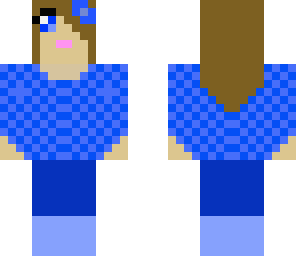 blue checkers girl
