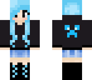 blue creeper girl with bow