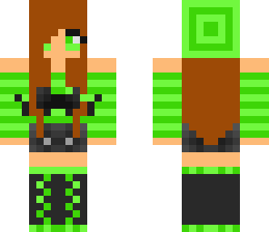 green mustache girl