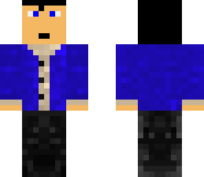 young man in blue garb