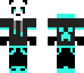 blue neon panda