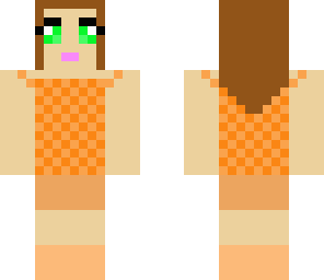 orange checkers girl