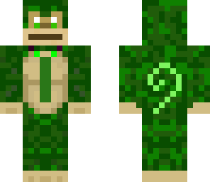 grenn monket with green tie