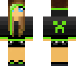 creeper hoodie girl light green