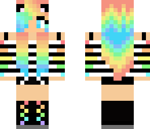 rainbow punk girl with ears