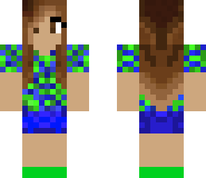 green and blue girl