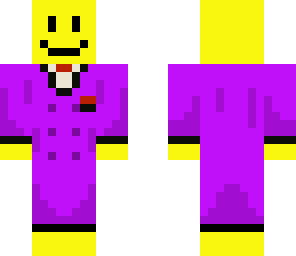smiley in a purple suit