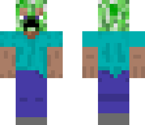 steve with creeper's head