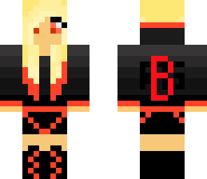 cute red girl with a b on the back