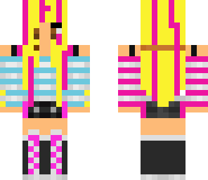 blond girl with pink highlights