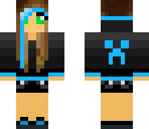 creeper hoodie girl blue