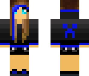creeper hoodie girl dark blue
