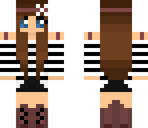 striped girl- black and white
