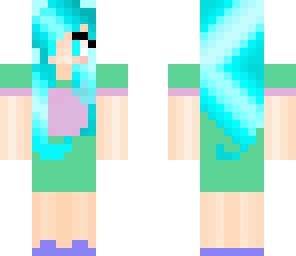 pink green stripe girl