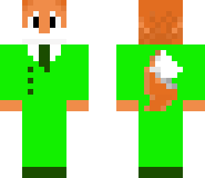 fox in a green suit