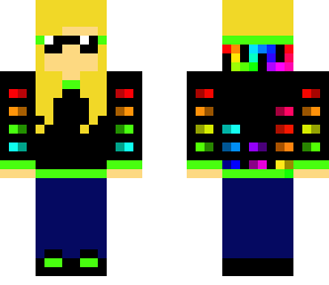 girl with black jacket with rainbow