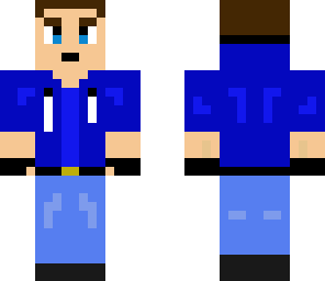 cool teen guy blue jacket brown hair