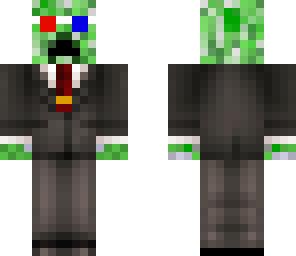 3d glass wearing creeper in a suit
