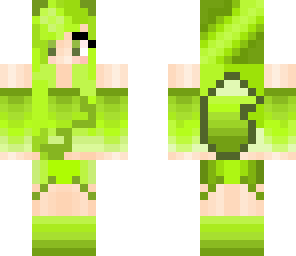 neon green cute wolf girl