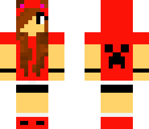 red hoodie creeper girl