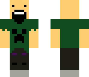 notch wearing creeper shirt and ender pants