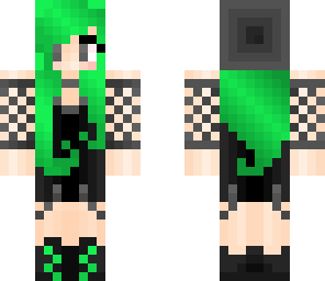 mswaffleface's emo girl skin green