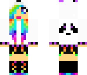 edited rainbow girl panda