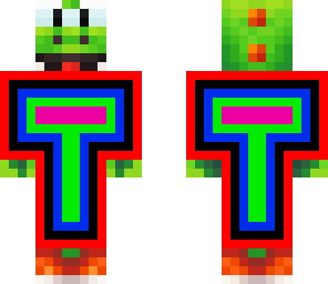 yoshi with a colorful shirt on