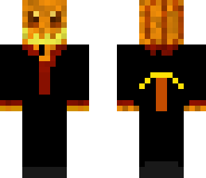 pumpkin tuxedo with pickaxe