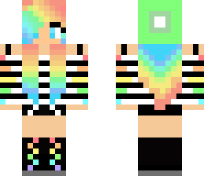 rainbow girl with beanie 