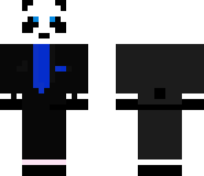 panda in a suit and a blue tie