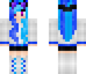 blue girl with cat ears