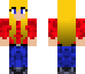 blue jeans 07 red shirt
