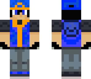 blue and orange pokemon trainer