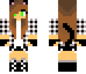 cat girl fixed with green eyes