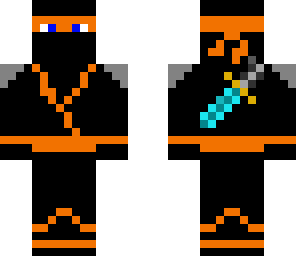 orange ninja with dimond sword