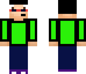 me with bright green