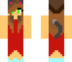 cat girl in a reddress