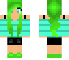 green and aqua girl