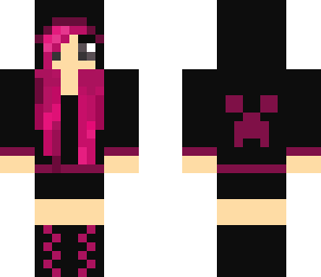 pink black hooded